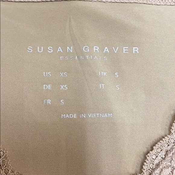 SUSAN GRAVER NWOT TAN LACE SLEEVELESS TOP XS - Picture 6 of 8